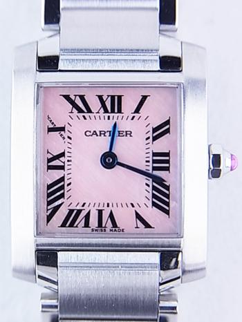 カルティエ タンク フランセーズ ピンクシェル SM メーカーメンテナンス完了済み W51028Q3