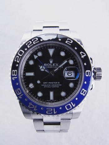 ロレックスGMTマスターⅡ青黒ベゼル3タイムゾーンGMT116710BLNR